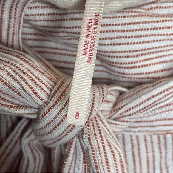 Free People Rumors Yarn Dye Harem Pants Red Stripe High Waist Tie Belt Boho 8 - Picture 13 of 15